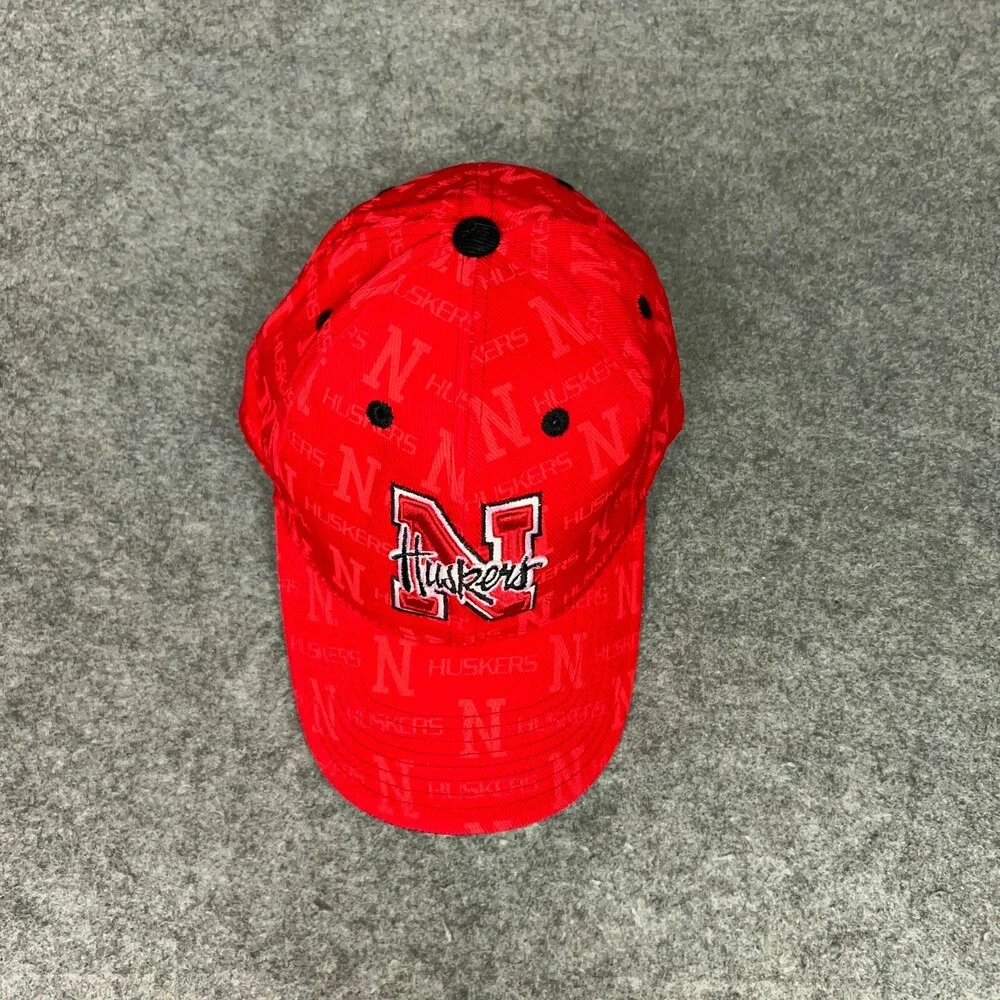 Nebraska Cornhuskers Mens Hat Strap Back Red College Football‎ NCAA Sports Cap ^